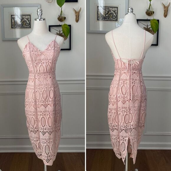 J.O.A. Ballet Blush Pink Crochet Lace Dress XS - Picture 2 of 8